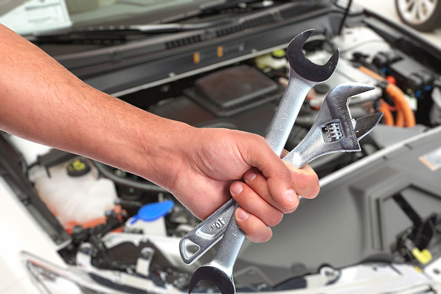 Motorhaube geöffnet